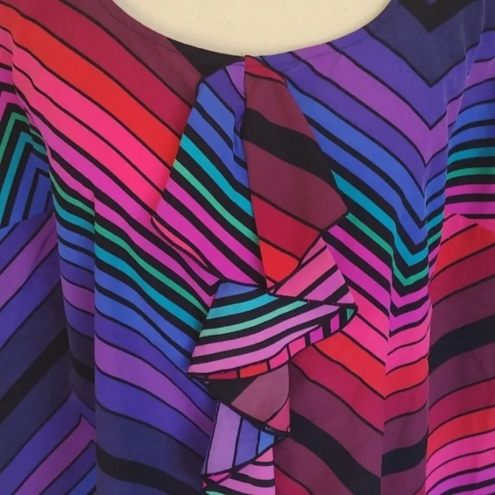 Lane Bryant Multicolor Ruffle Tank - Picture 3 of 4